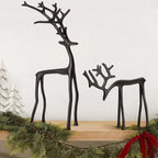 Black Alloy Modern Reindeer Statues