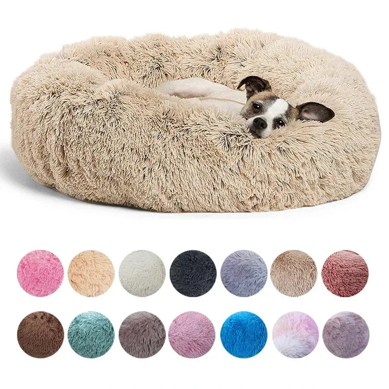 Plush Round Donut Pet Bed