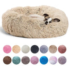 Plush Round Donut Pet Bed