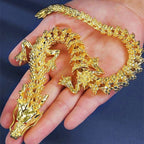 Articulated Golden Dragon Statue Decor