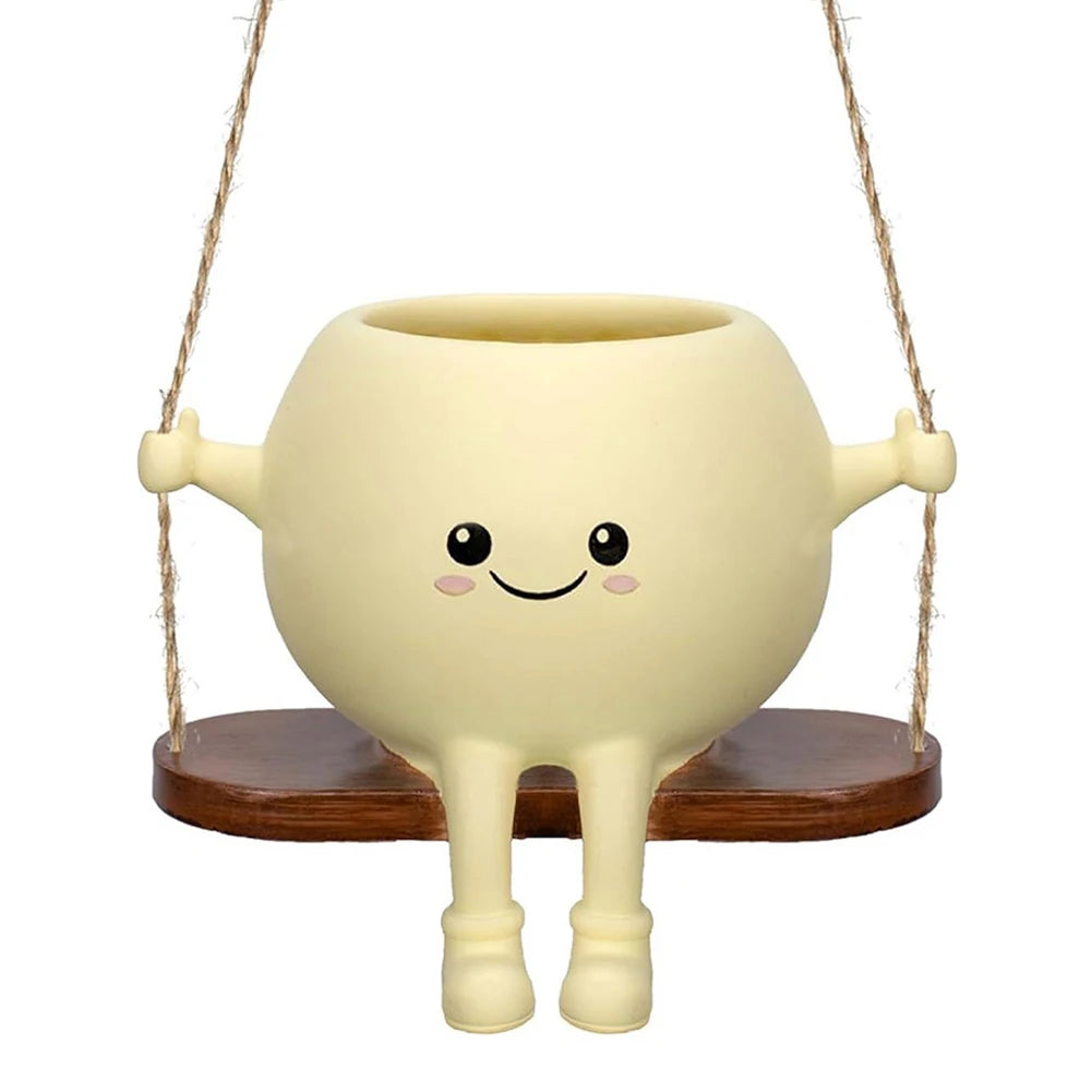Mini Rocking Chair Face Planter Pot