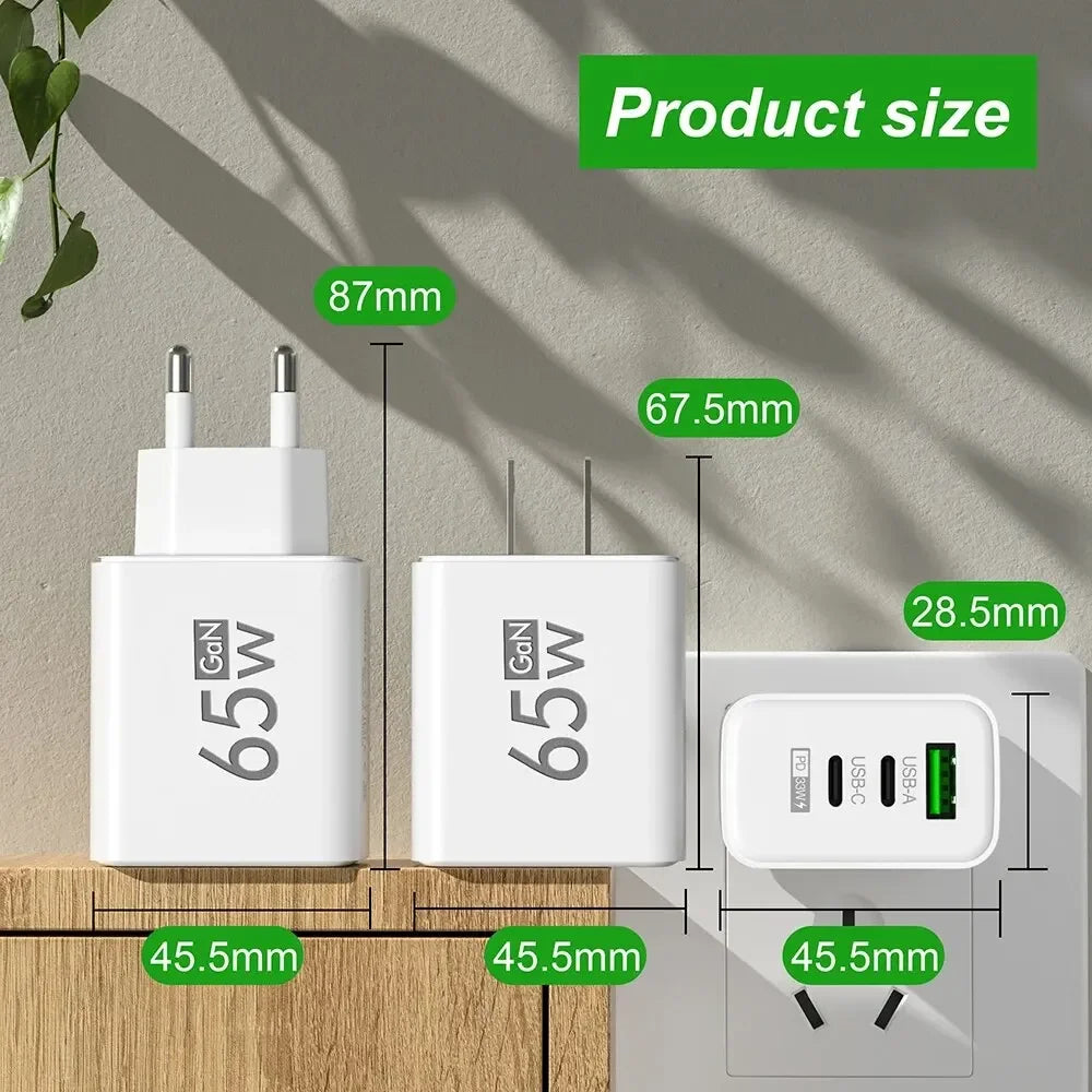 65W GaN Multi-Port Fast Charger
