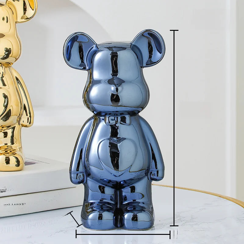 Ceramic Teddy Bear Sculpture Decor