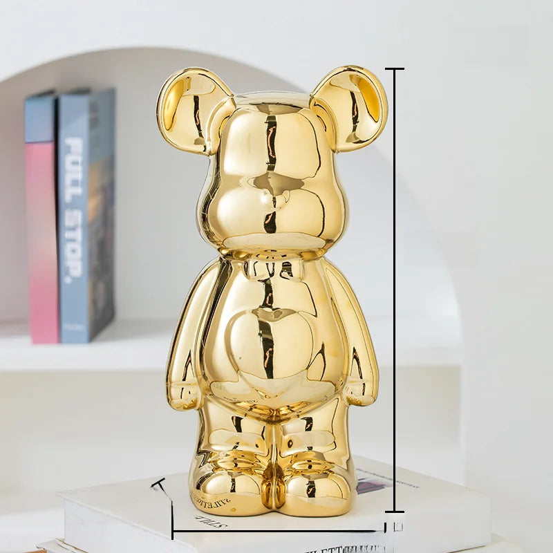 Ceramic Teddy Bear Sculpture Decor