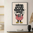 Stop Overthinking Brain And Shoes Wall Art Prints Canvas Painting Poster Picture For Living BedRoom Home Decor