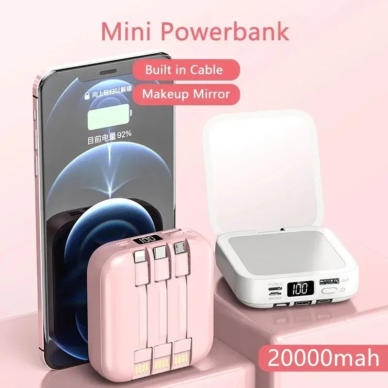 Power Bank with Built-in Makeup Mirror