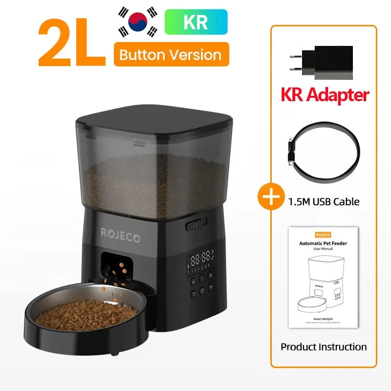 Button-Control Automatic Pet Feeder