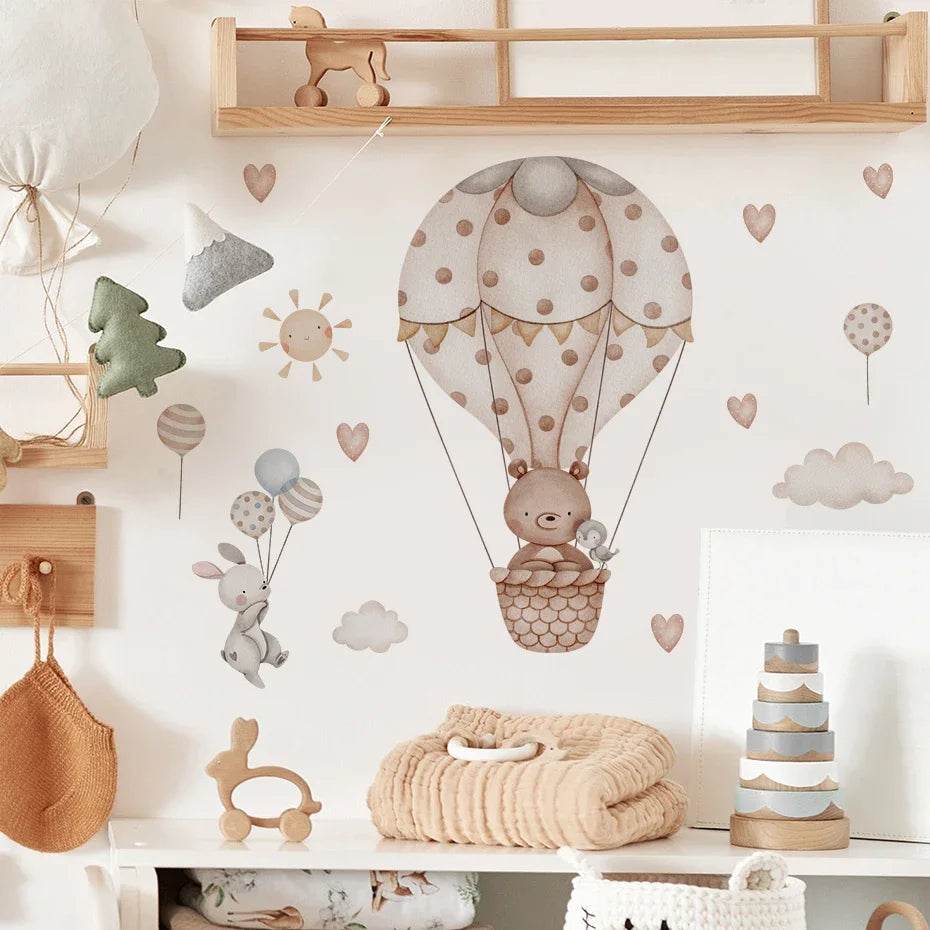 Cartoon Hot Air Balloon Wall Decals