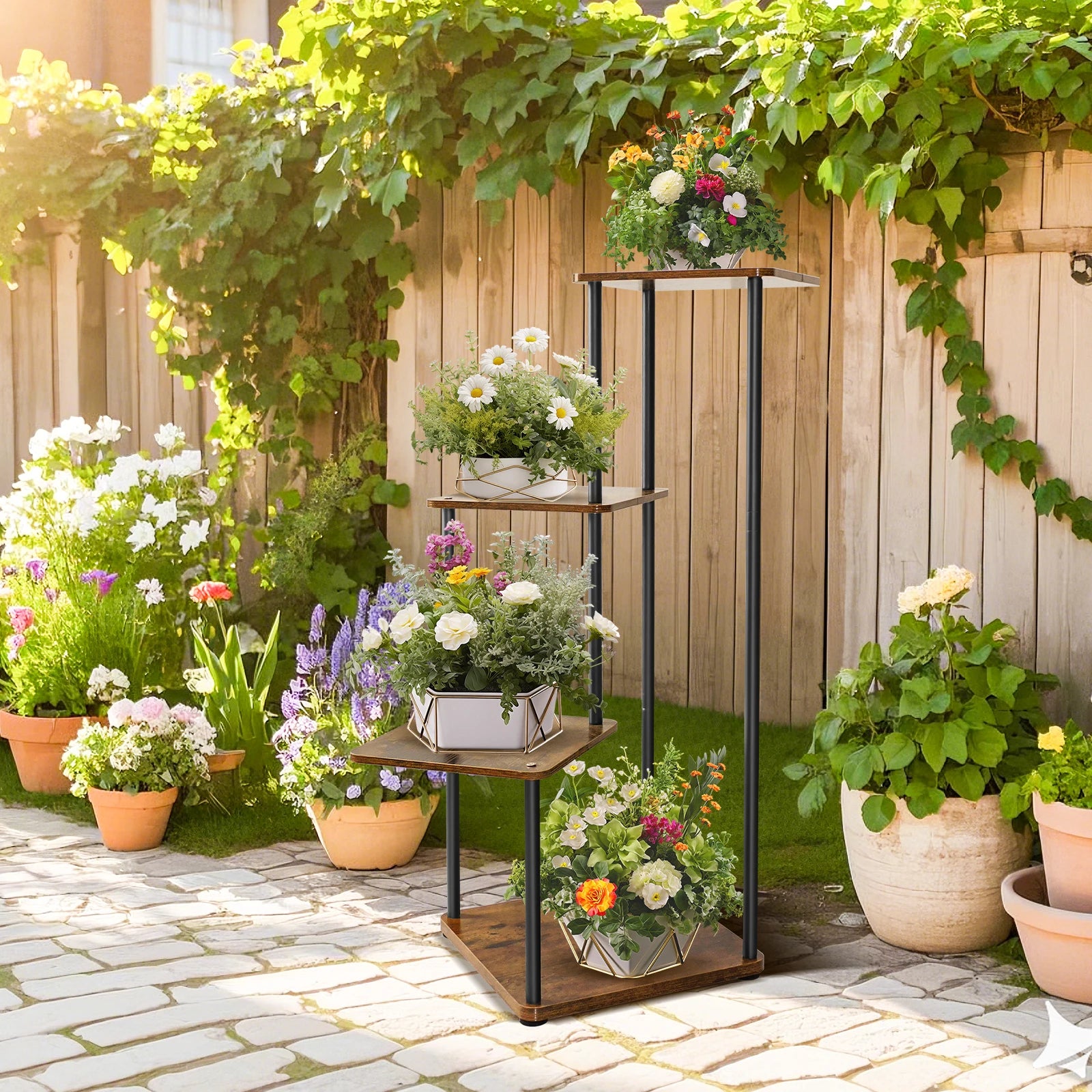 Multi-Tier Corner Plant Display Stand