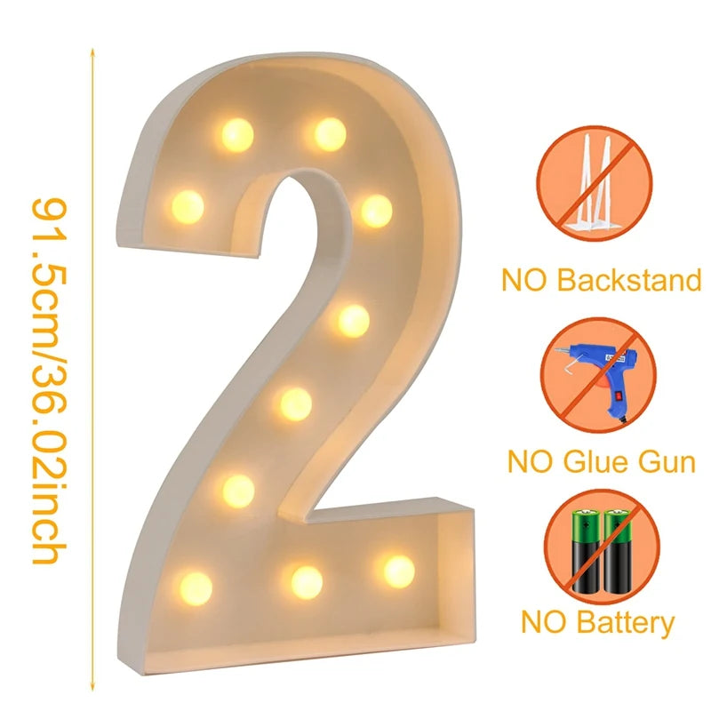 LED Light-Up Giant Number Frame