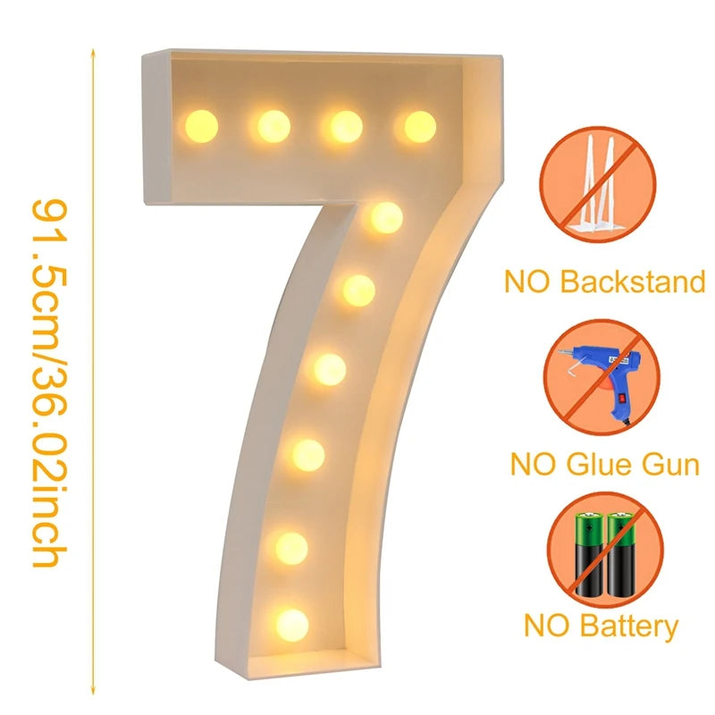 LED Light-Up Giant Number Frame