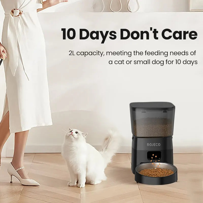 Button-Control Automatic Pet Feeder