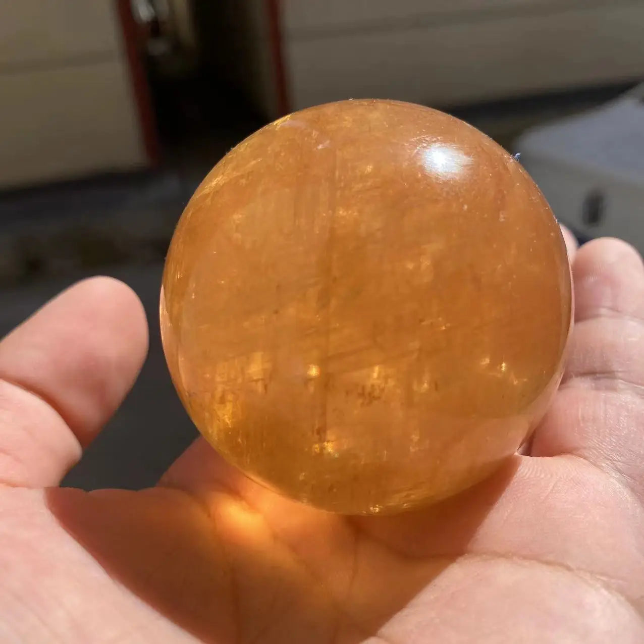 Natural Citrine Crystal Sphere Stand