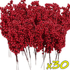 Artificial Red Holly Berry Stems