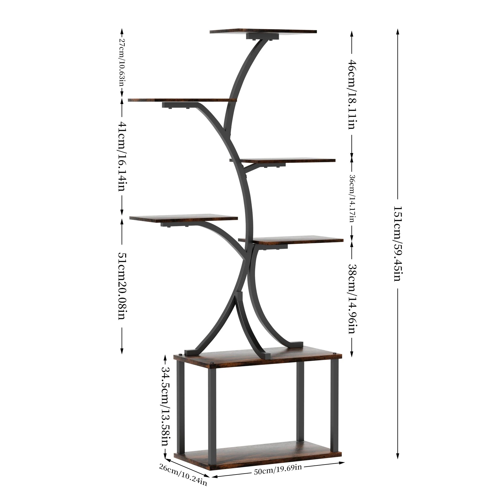 Industrial Tree-Shaped Multilayer Plant Stand