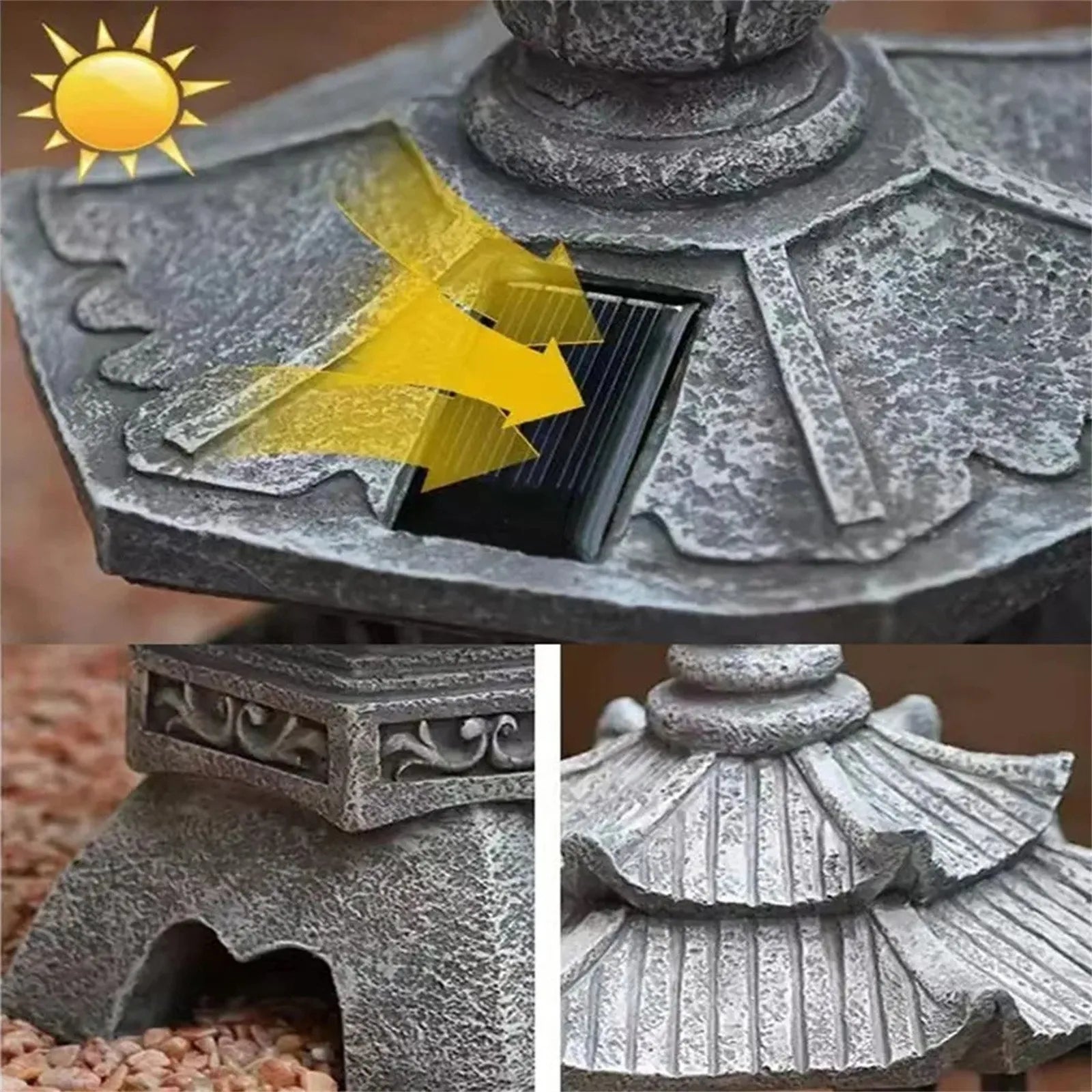 Solar Pagoda Tower Garden Lantern