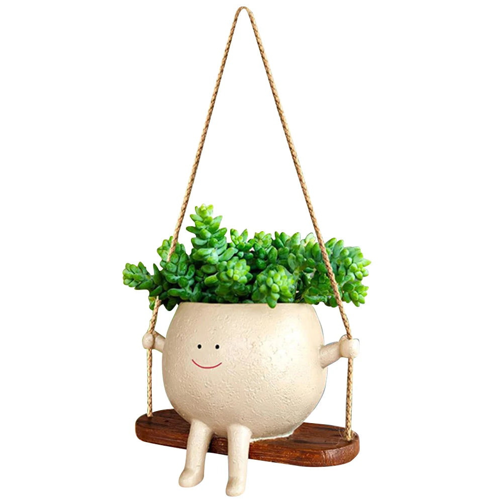Smiling Face Wall Hanging Planter