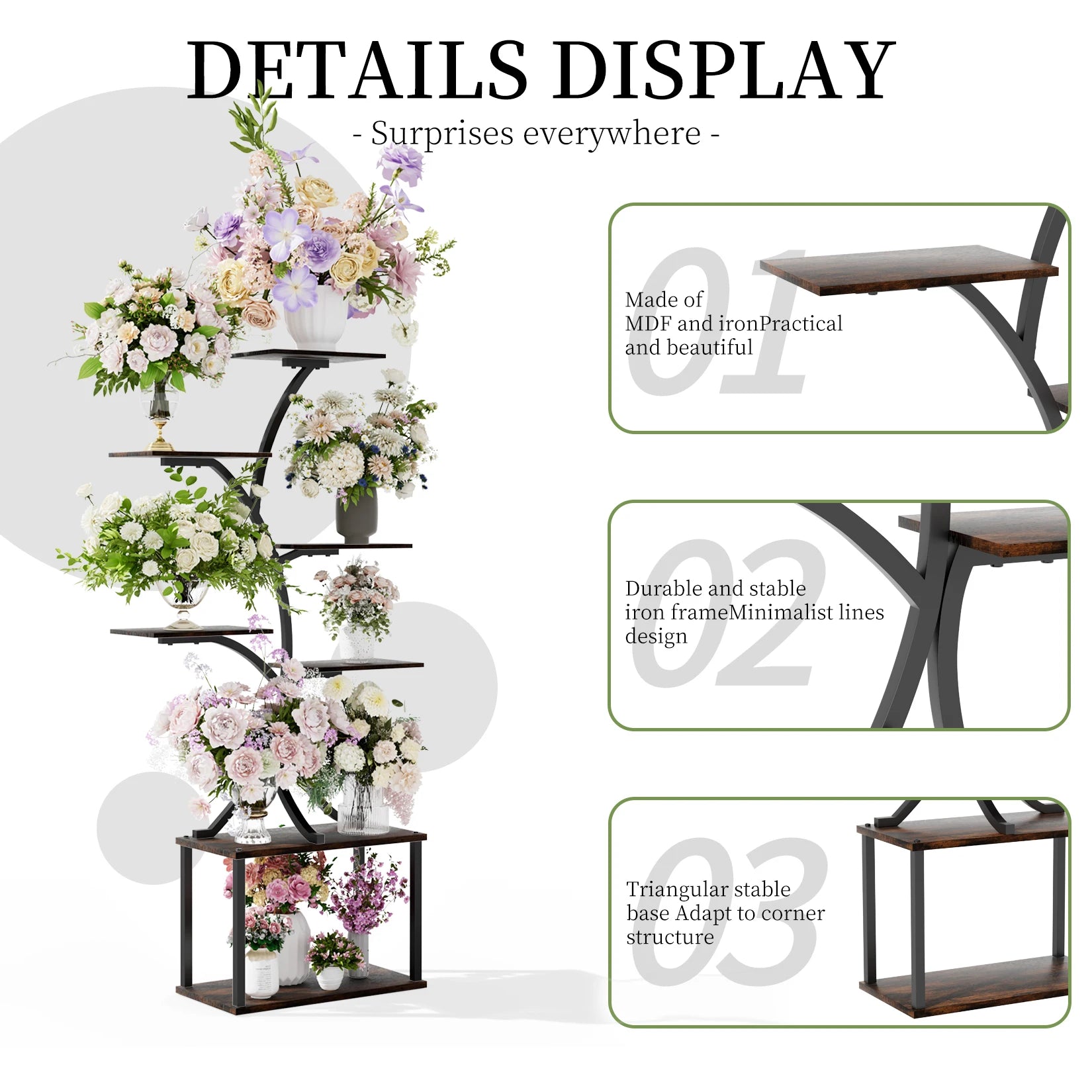 Industrial Tree-Shaped Multilayer Plant Stand