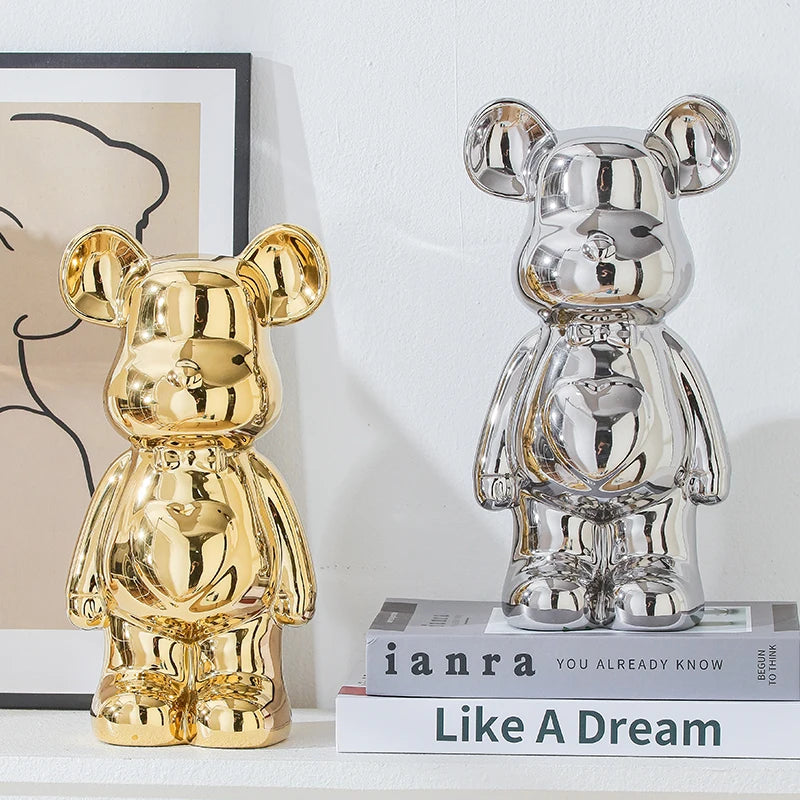 Ceramic Teddy Bear Sculpture Decor