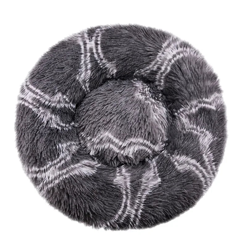 Plush Round Donut Pet Bed