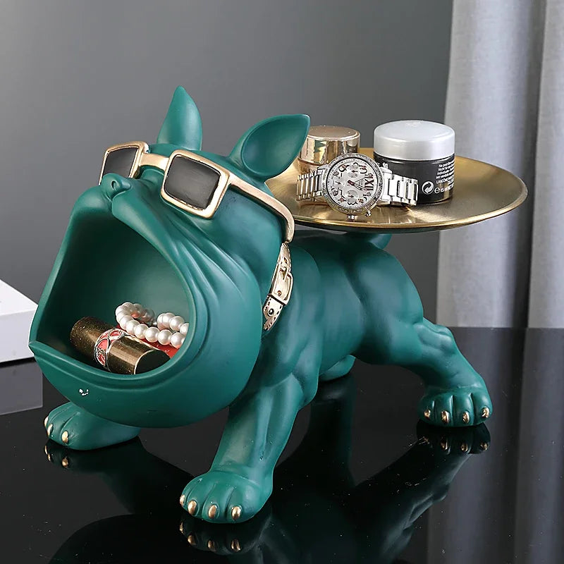 Bulldog Resin Storage Box Sculpture