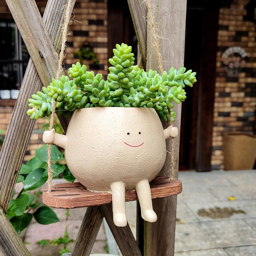Smiling Face Wall Hanging Planter