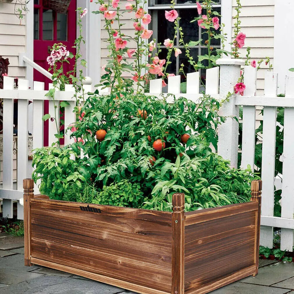 Solid Pine Wood Raised Planter Box