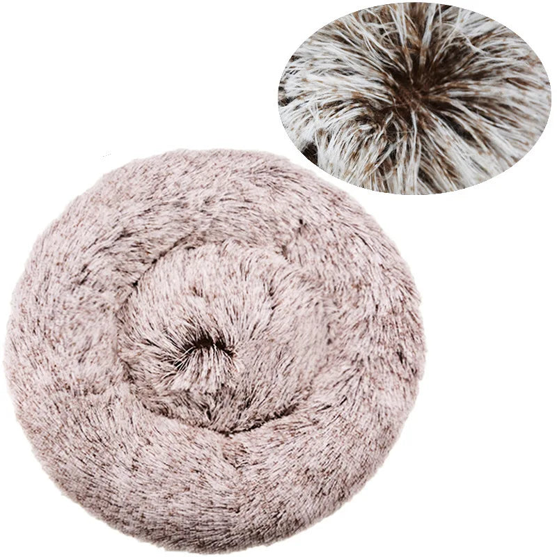 Plush Round Donut Pet Bed