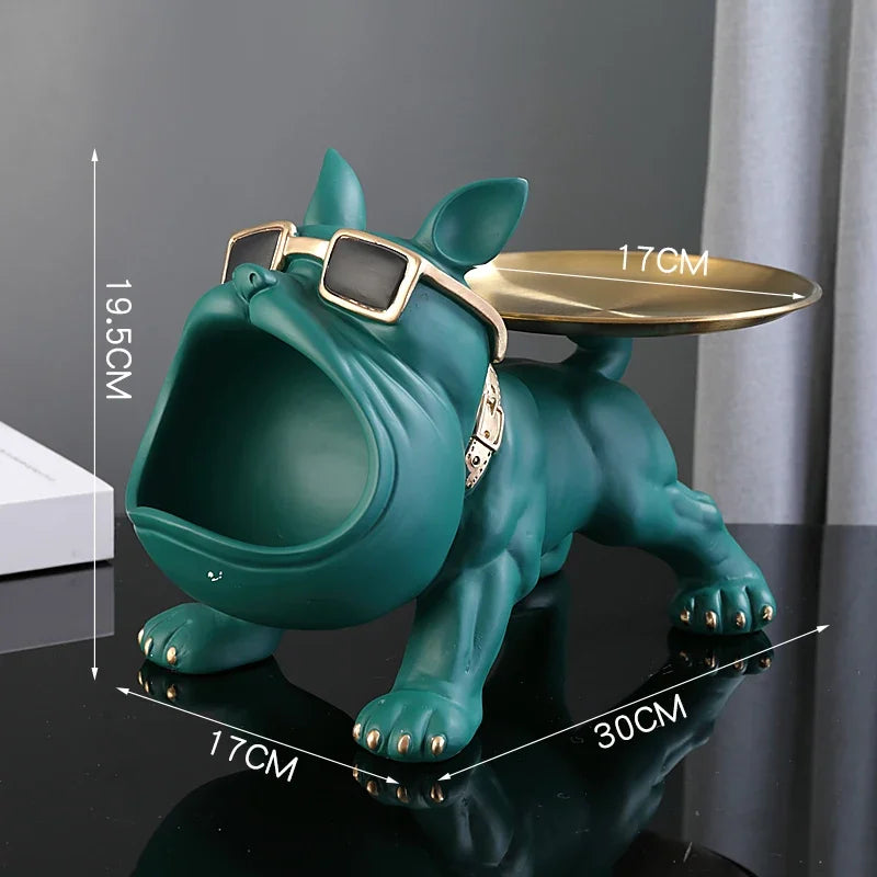 Bulldog Resin Storage Box Sculpture