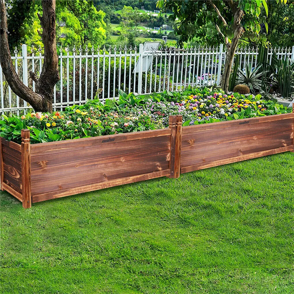 Solid Pine Wood Raised Planter Box