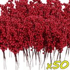 Artificial Red Holly Berry Stems