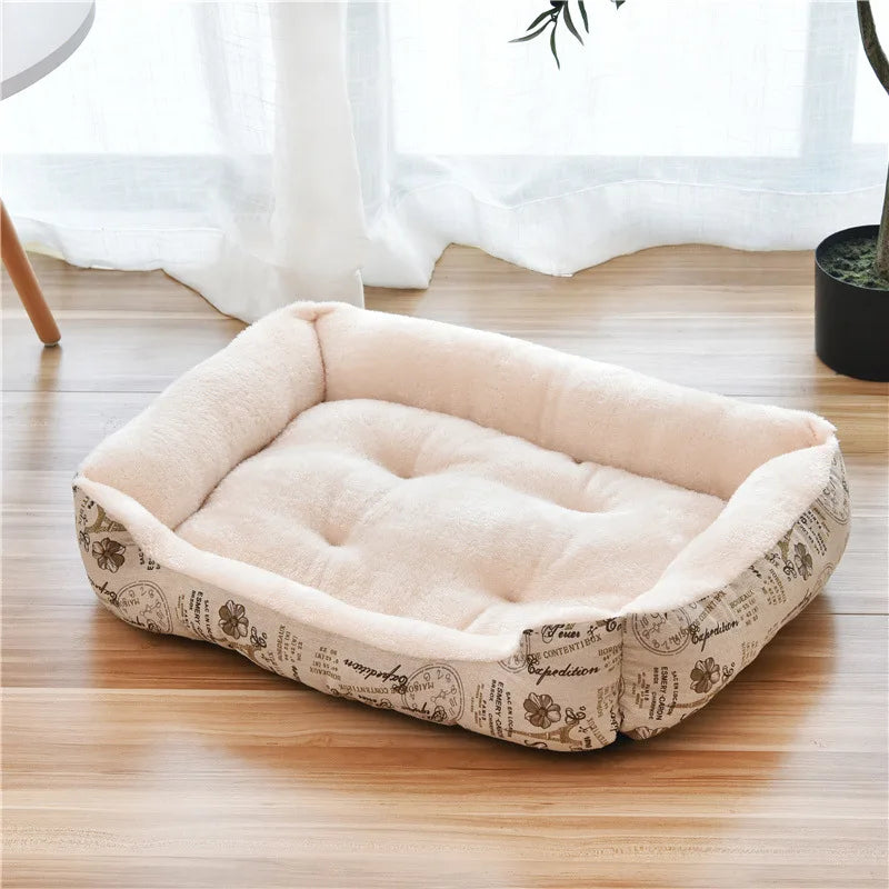 Candy-Colored Plush Pet Nest Bed