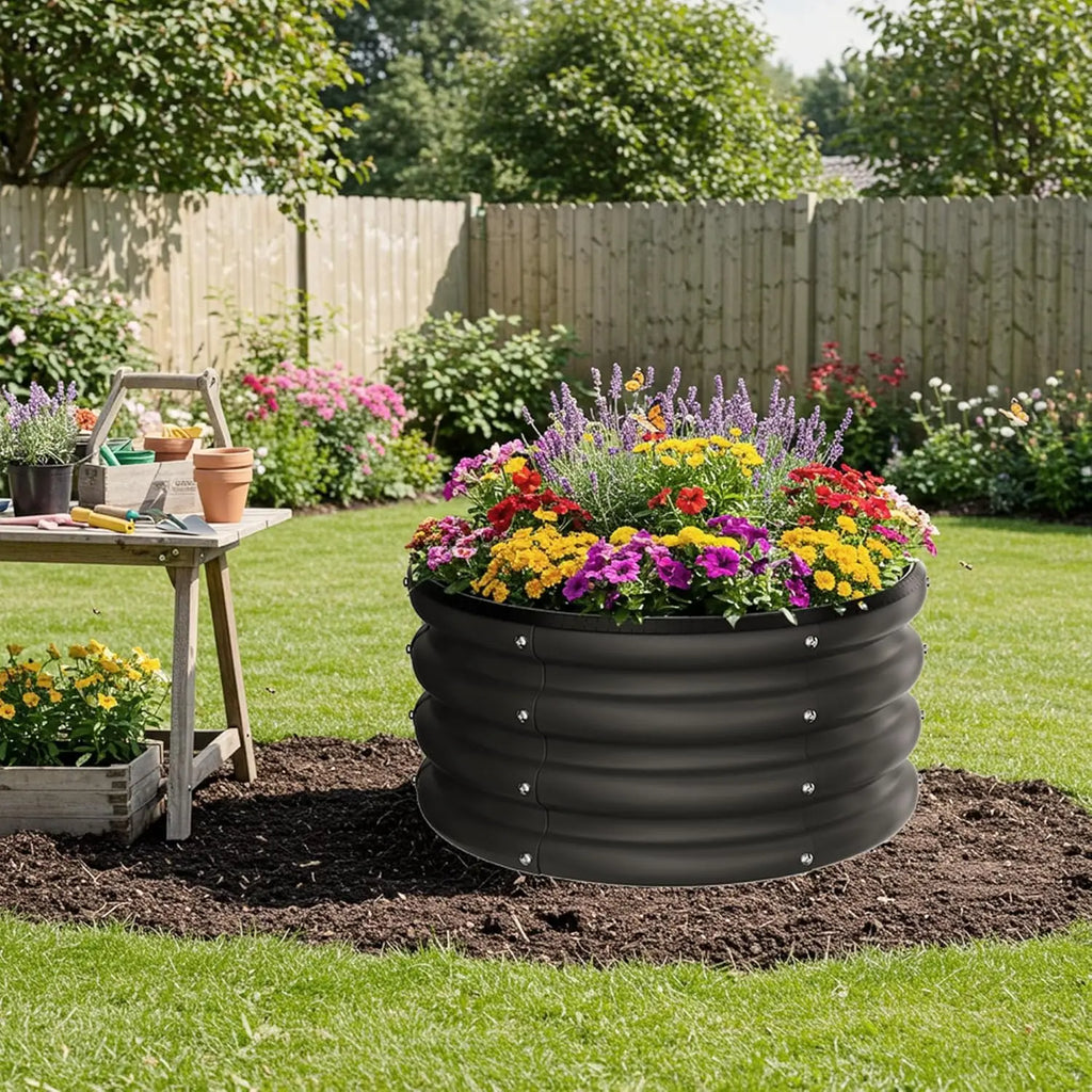 Rounded Galvanized Steel Raised Garden Bed