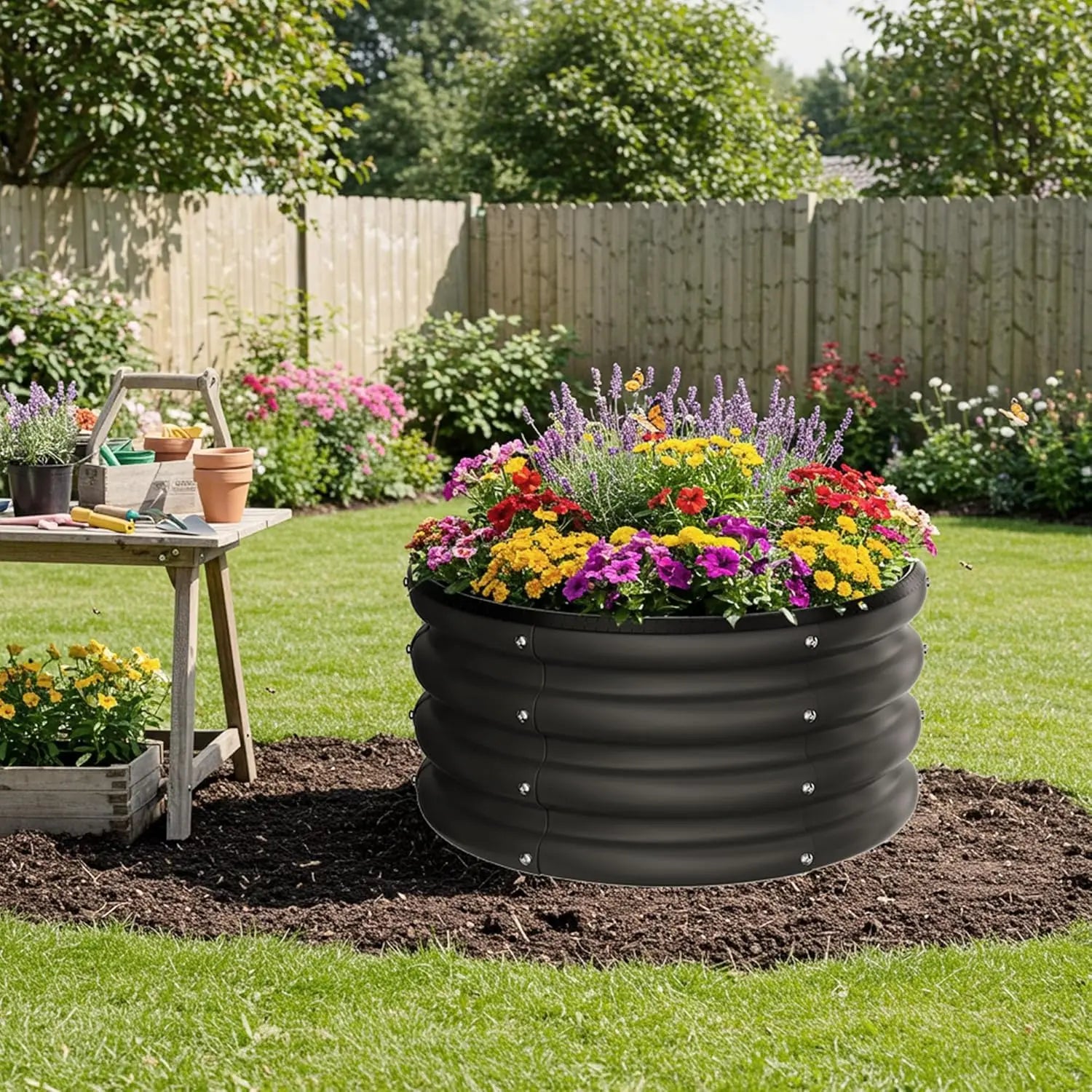 Rounded Galvanized Steel Raised Garden Bed