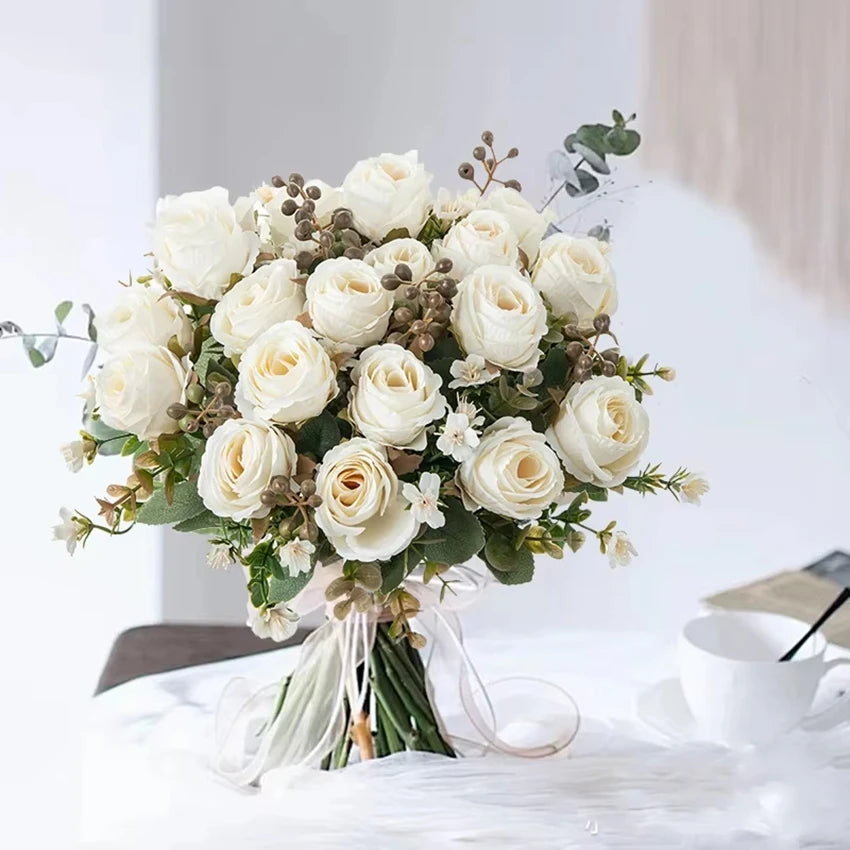 Silk Rose Artificial Wedding Bouquet