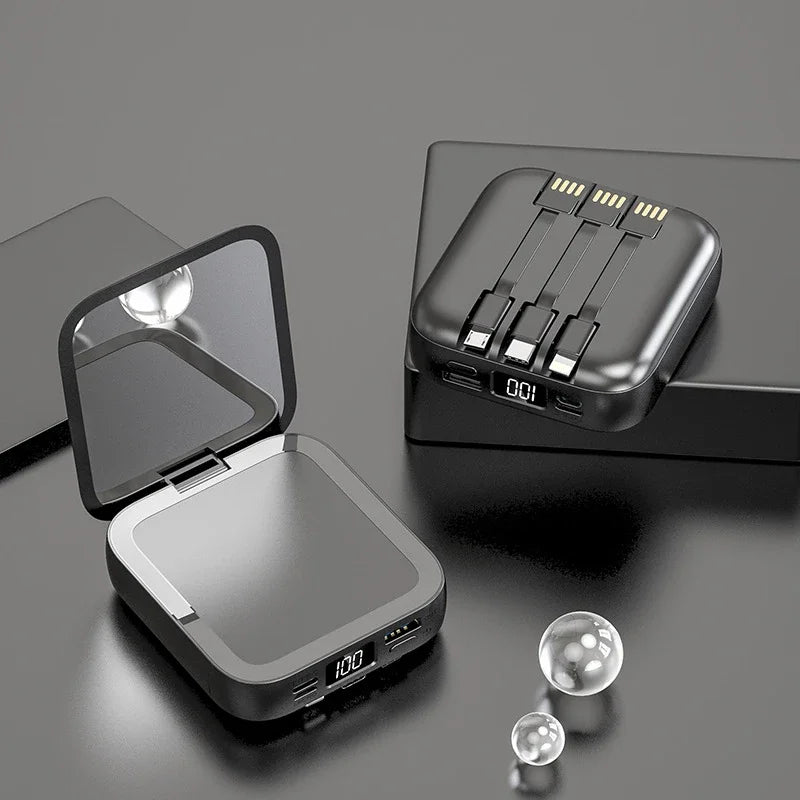 Power Bank with Built-in Makeup Mirror