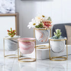 Sculptural Ceramic Face Planter with Stand