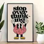 Stop Overthinking Brain And Shoes Wall Art Prints Canvas Painting Poster Picture For Living BedRoom Home Decor