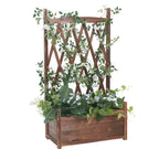 Raised Wooden Garden Bed Trellis