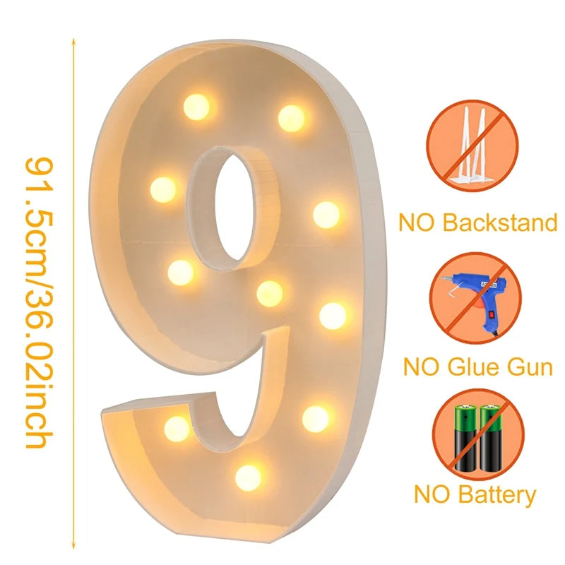 LED Light-Up Giant Number Frame