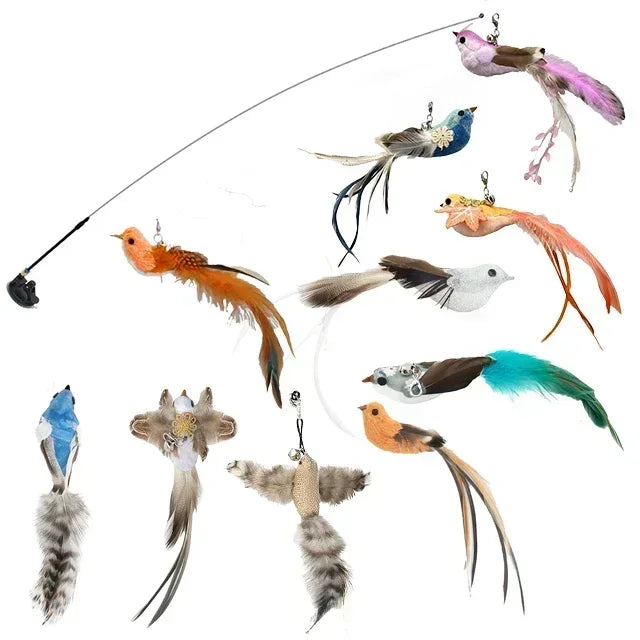 Feather Wand Cat Teaser Toy