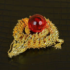 Articulated Golden Dragon Statue Decor