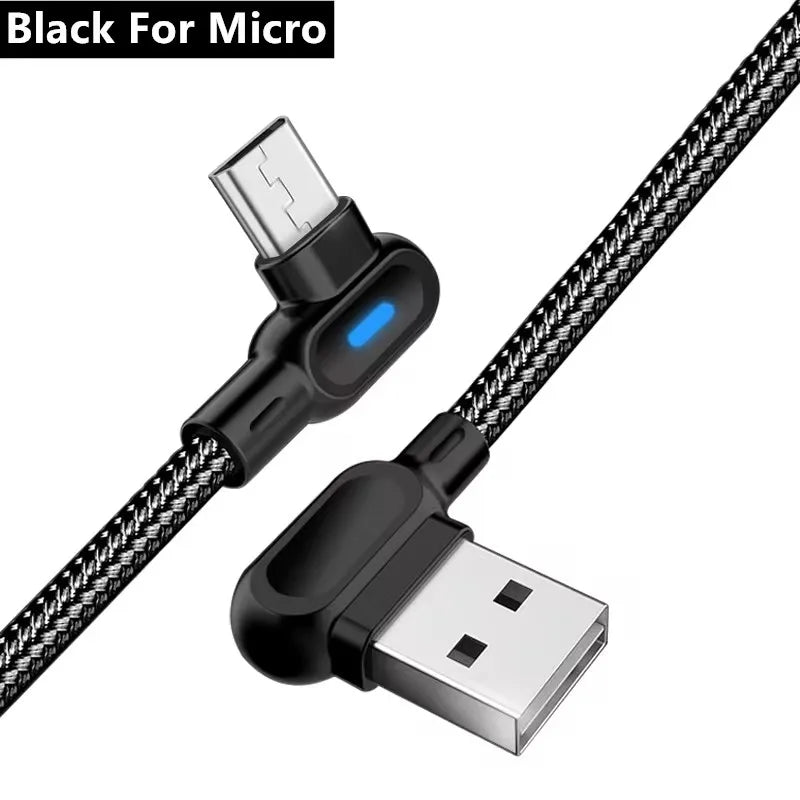 90-Degree LED USB-C Fast Cable