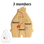 Personalized Wooden Bear Family Puzzle