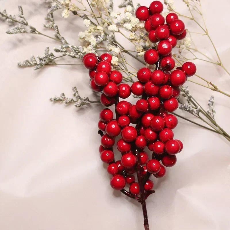 Artificial Red Holly Berry Stems