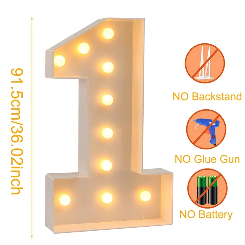 LED Light-Up Giant Number Frame