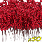 Artificial Red Holly Berry Stems