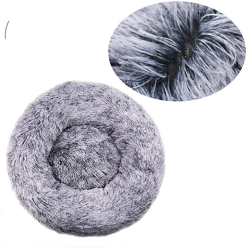 Plush Round Donut Pet Bed