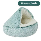 Semi-Enclosed Plush Pet Nest Bed