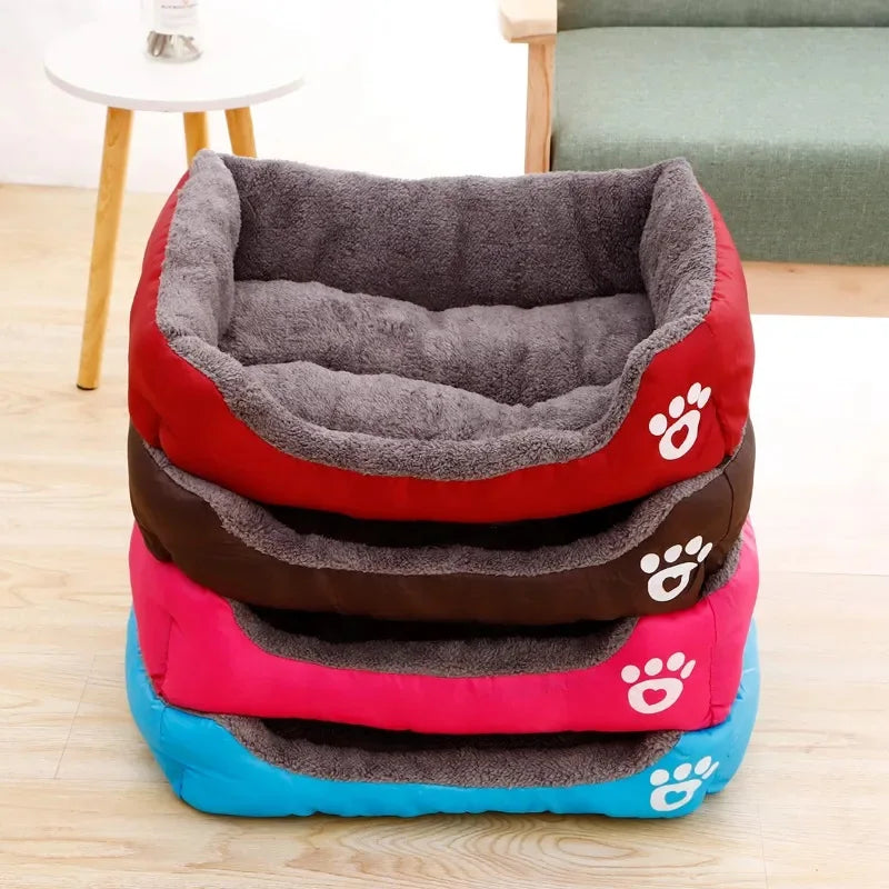 Candy-Colored Plush Pet Nest Bed